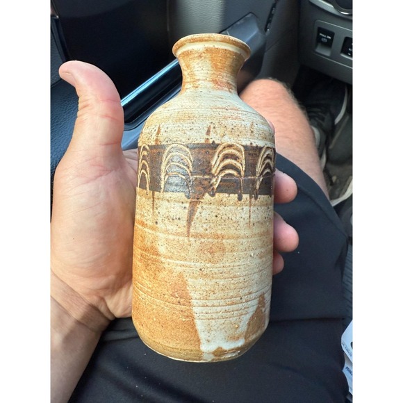 BHTV Other - Vintage Studio Pottery Vase Signed BHT Rustic Stoneware Bottle Form Decor